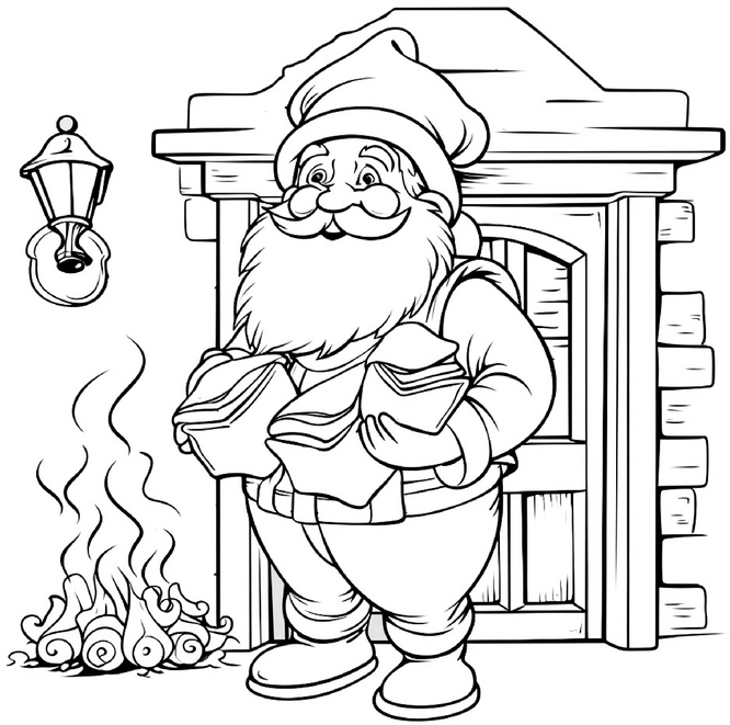 weihnachtsmann-mit-geschenken-vor-einer-tuer