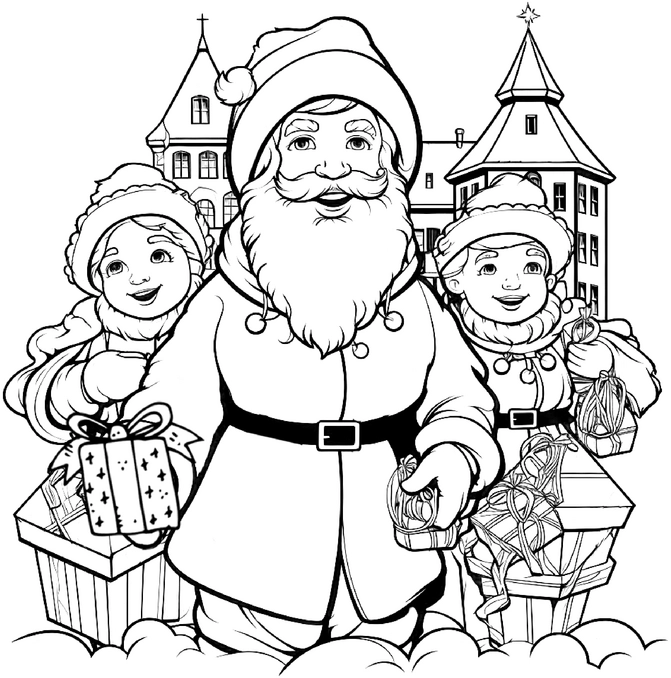 weihnachtsmann-mit-kindern-und-geschenken