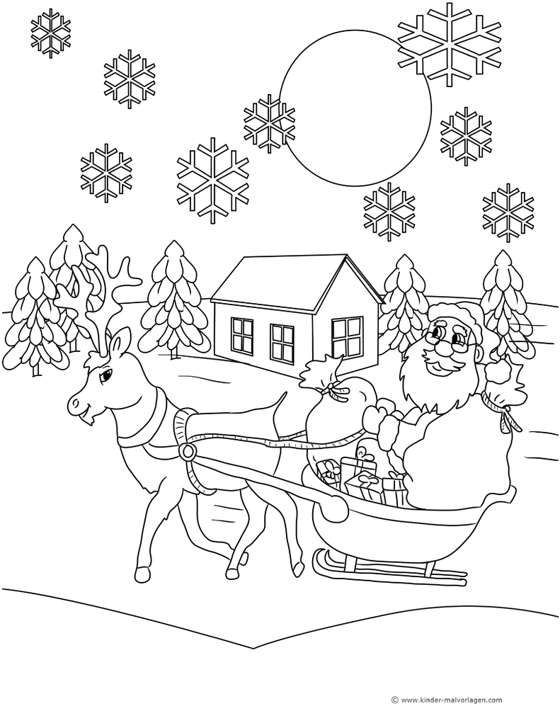 weihnachtsmann-mit-schlitten-im-schnee