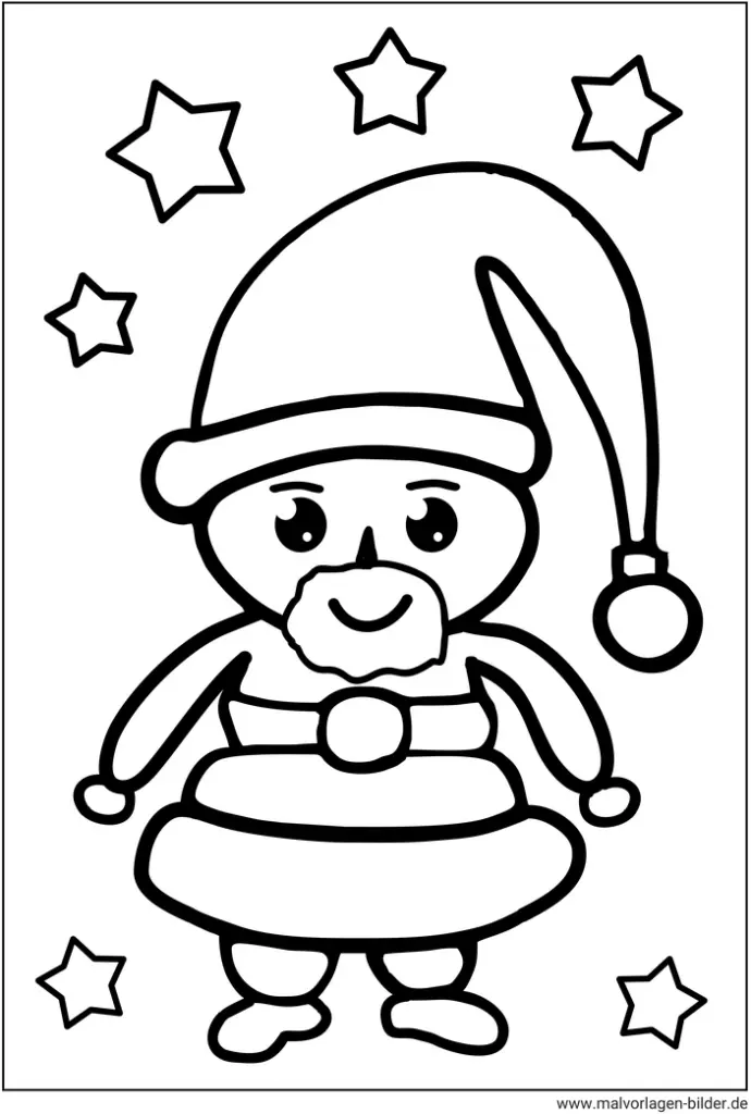 weihnachtsmann-mit-sternen-ausmalbild