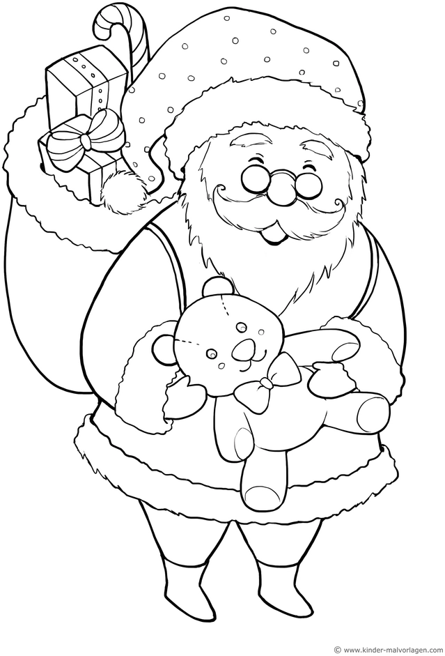 weihnachtsmann-mit-teddy-und-geschenken
