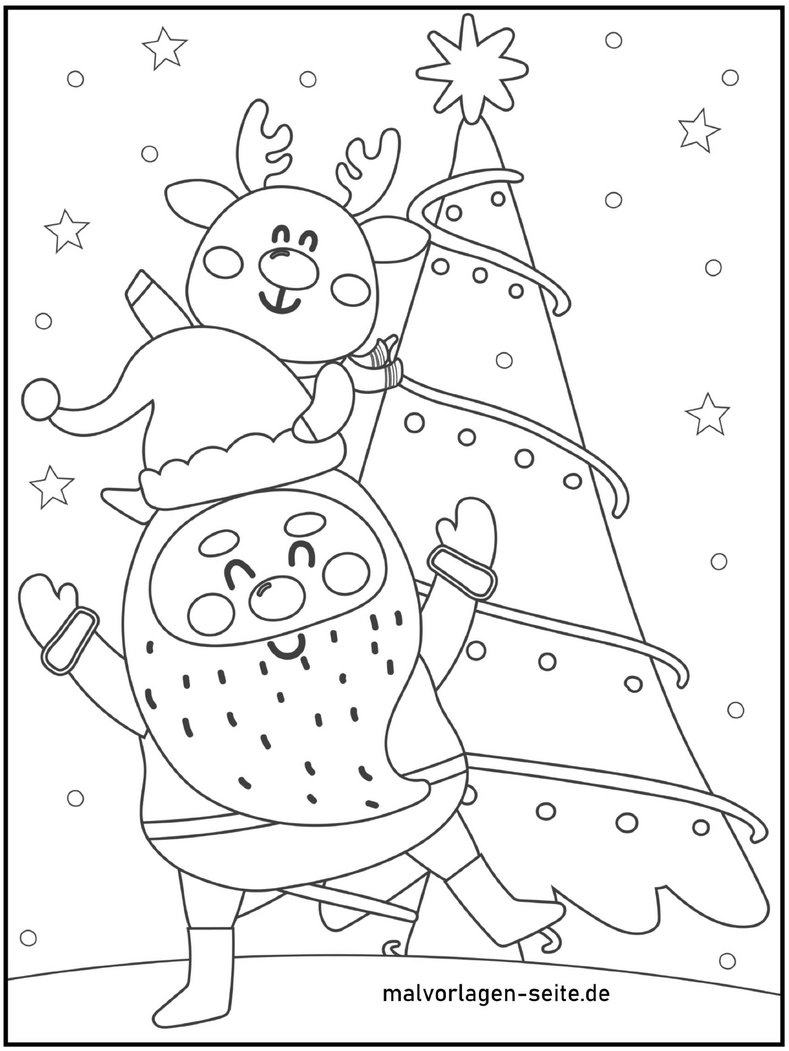 weihnachtsmann-rentier-am-weihnachtsbaum