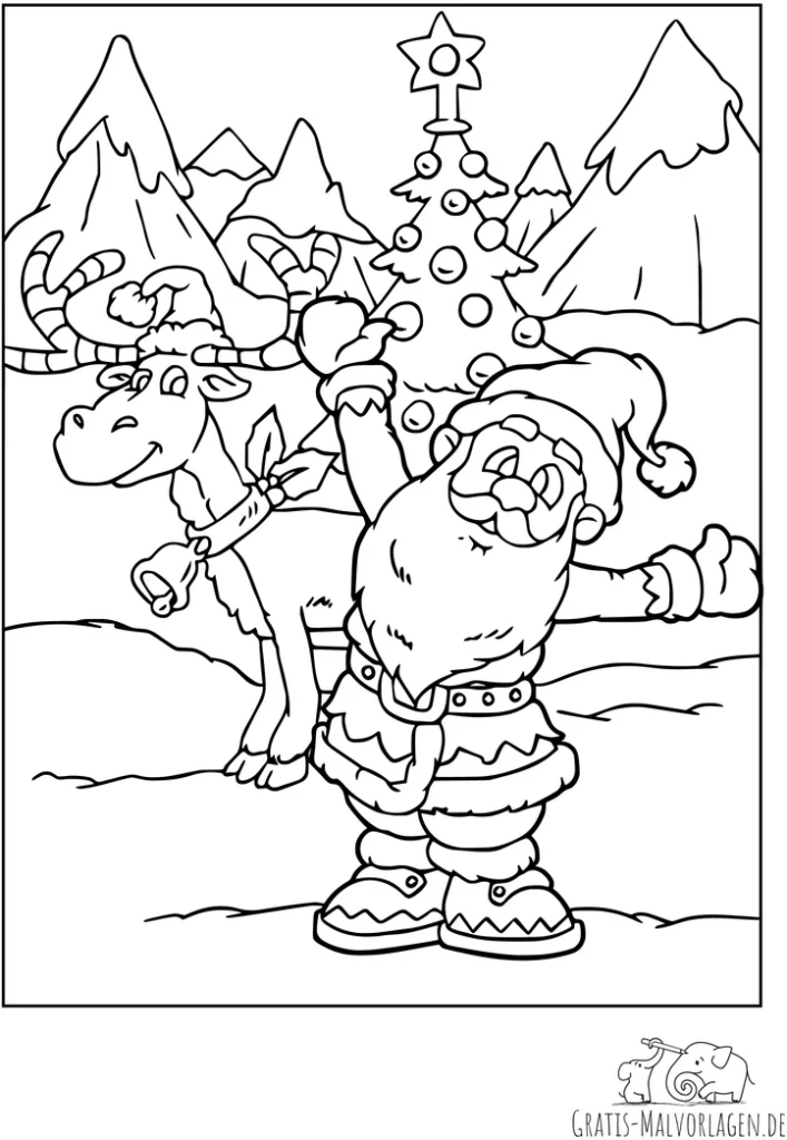weihnachtsmann-rentier-vor-weihnachtsbaum