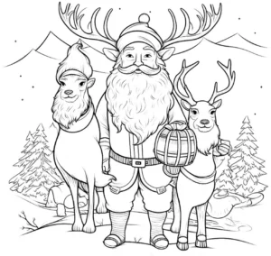 weihnachtsmann-und-rentiere-in-winterlandschaft