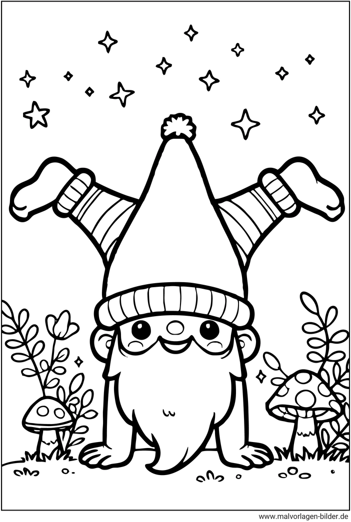 wichtel-im-handstand-ausmalvorlage