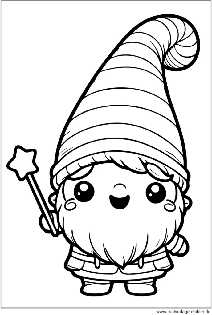 wichtel-mit-zauberstab-und-hut-malvorlage