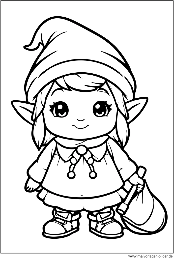 wichtelmaedchen-ausmalvorlage