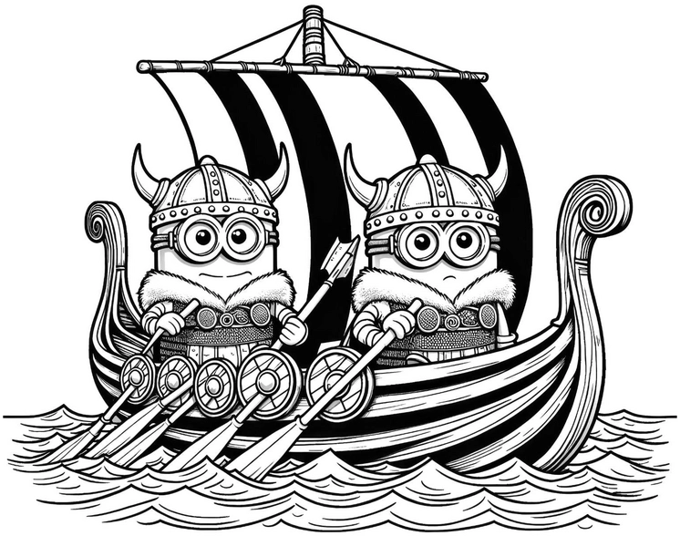 wikinger-langschiff-ausmalvorlage