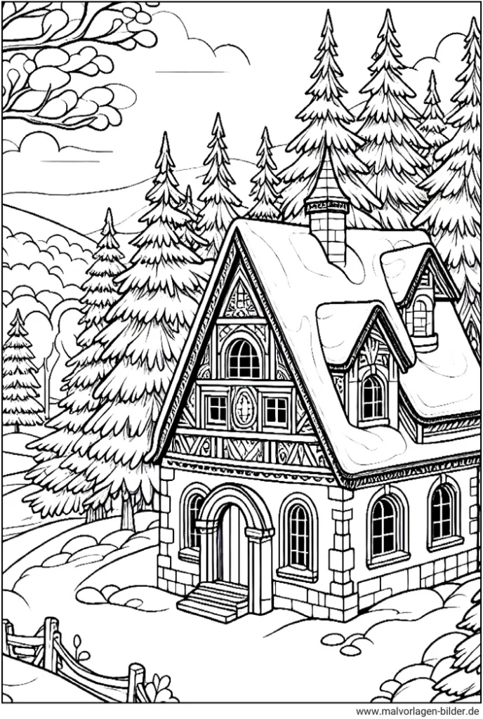 winterhuette-in-natur-ausmalbild