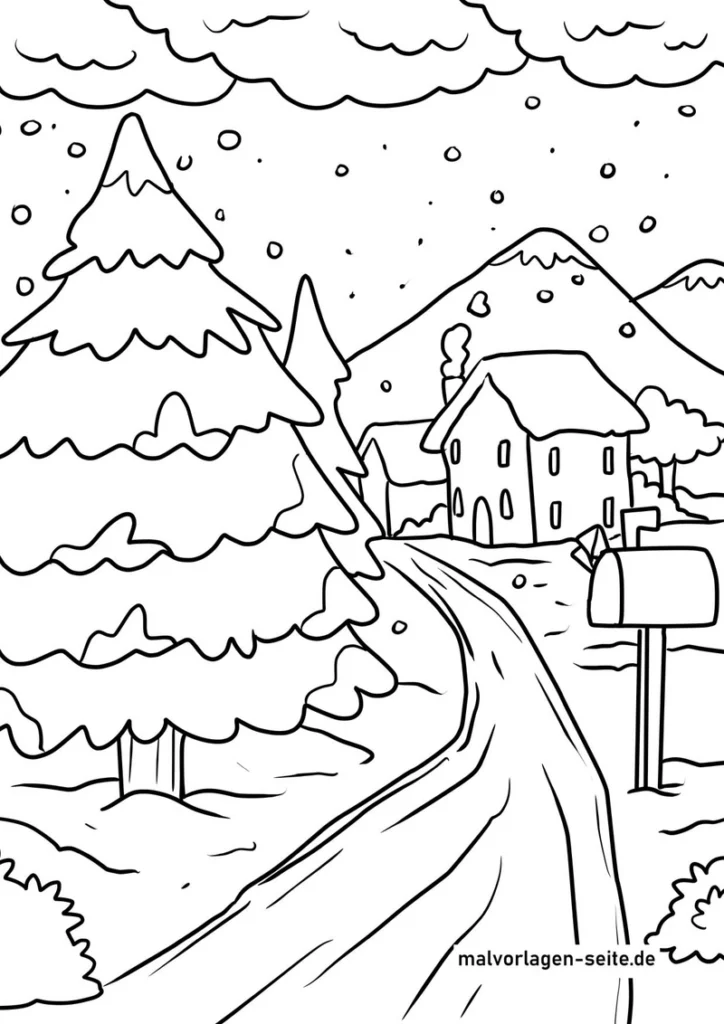 winterlandschaft-mit-haeuschen-und-baeumen