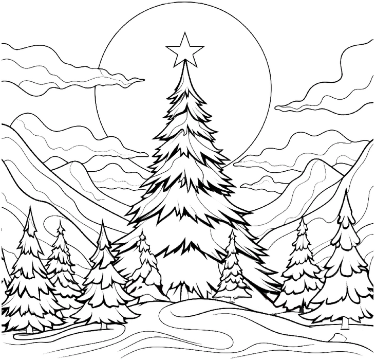 winterlandschaft-mit-tannenbaum-und-mond