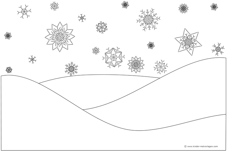 winterliche-schneeflocken-und-huegel