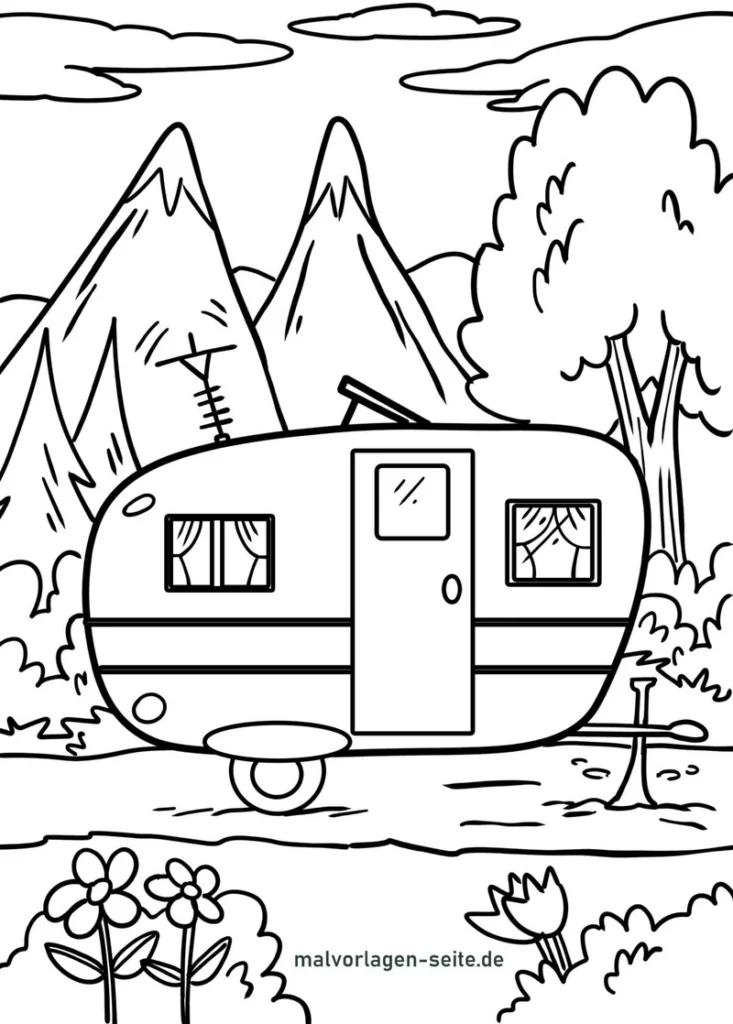 wohnwagen-in-der-natur-ausmalvorlage