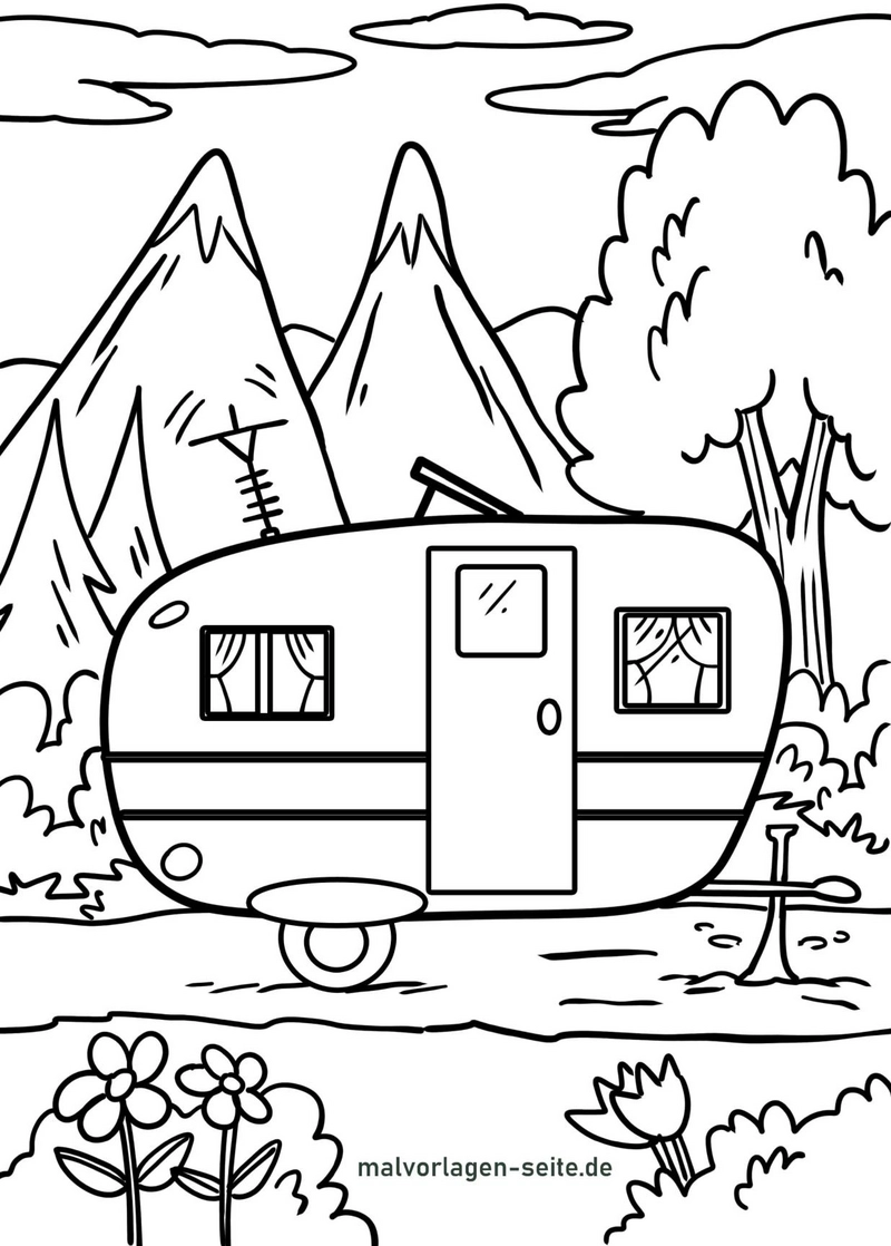 wohnwagen-in-der-natur-ausmalvorlage
