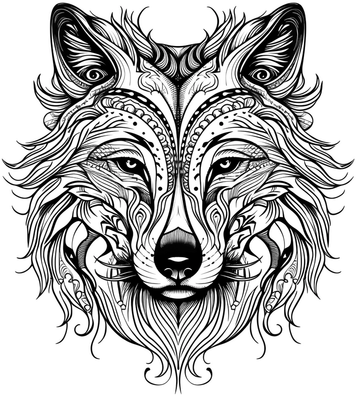 wolf-malvorlage-kreative-muster-fuer-kinder