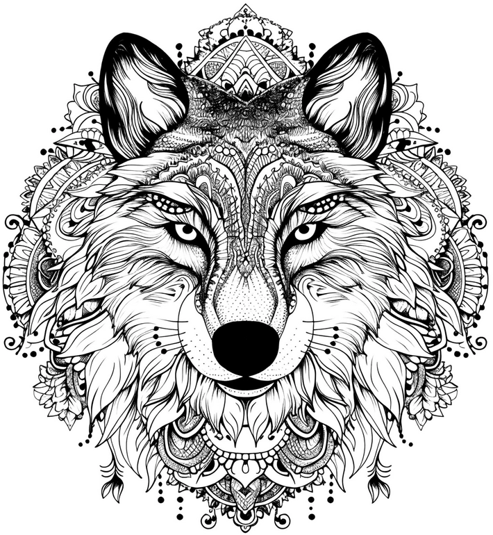 wolf-mit-mandala-ausmalvorlage