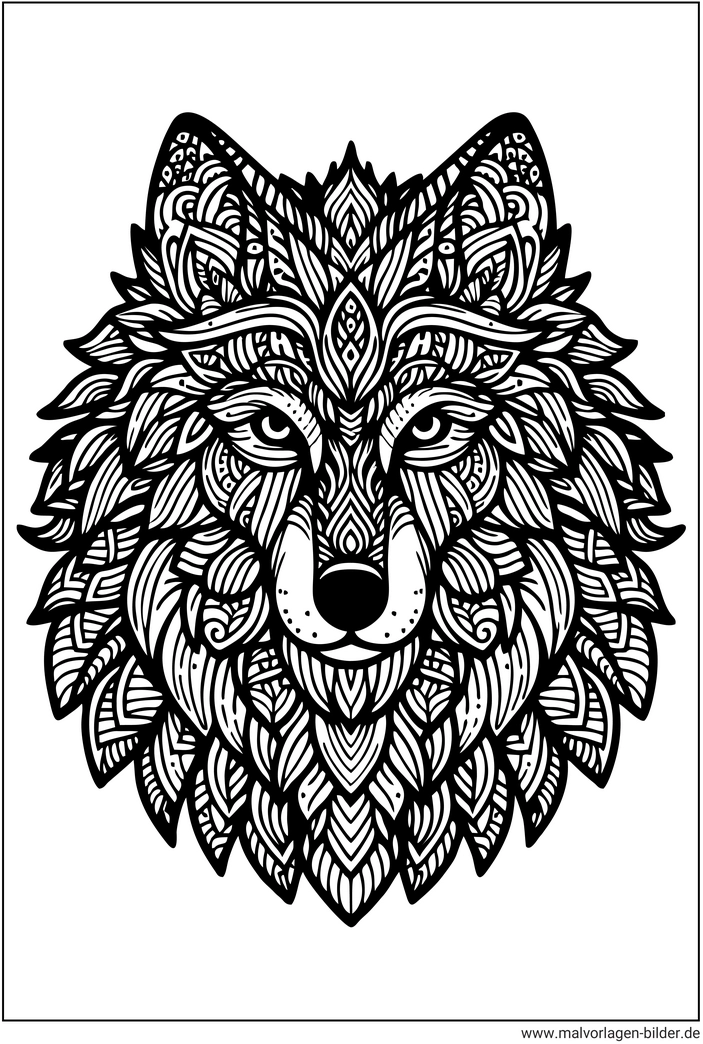wolf-motiv-ausmalbild-fuer-erwachsene
