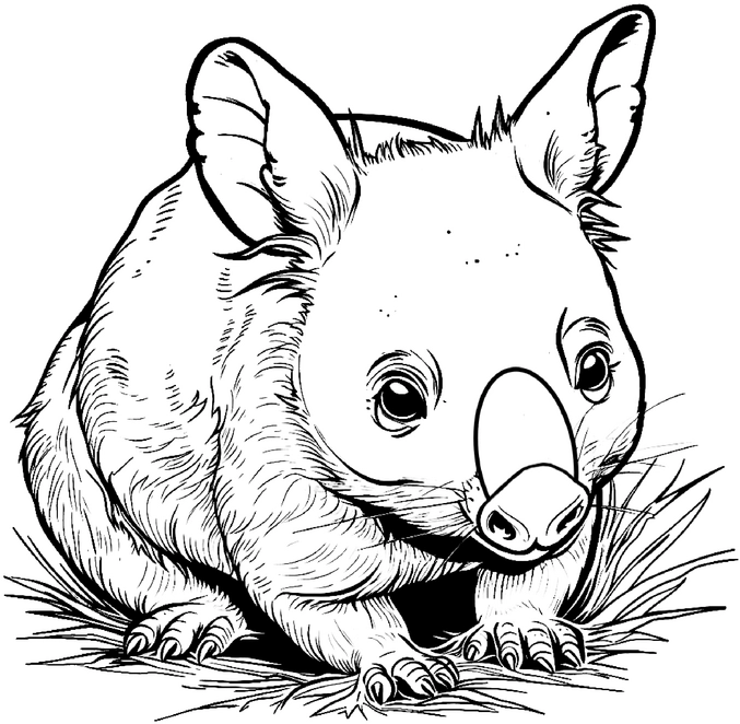 wombat-in-natur-ausmalvorlage