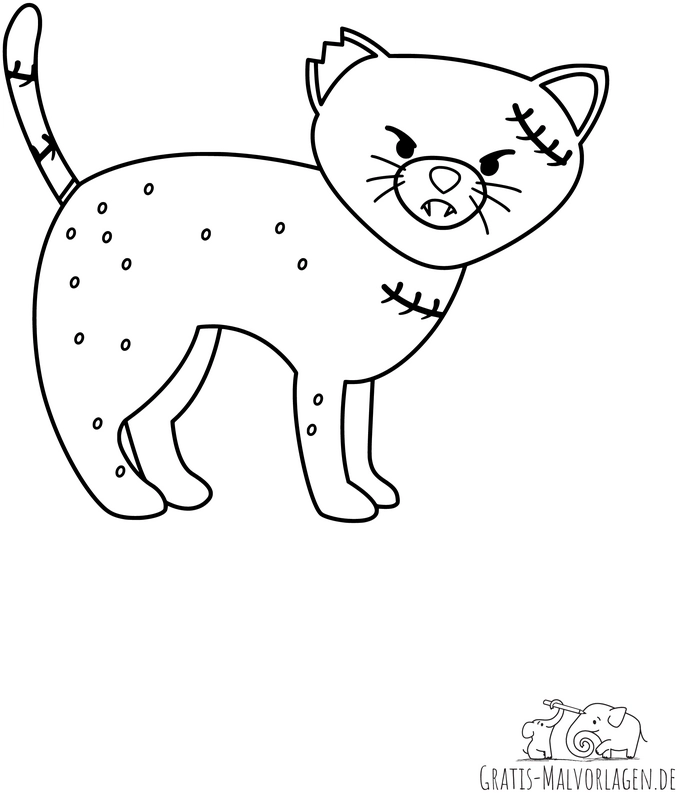 wuetende-zombie-katze-malen-vorlage