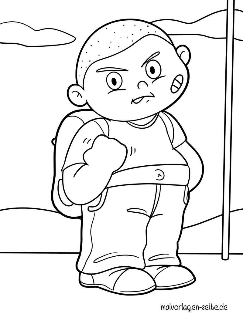 wütender-junge-mit-rucksack-ausmalvorlage