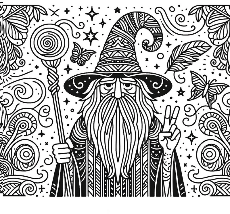 zauberer-mit-magischen-elementen-zum-ausmalen