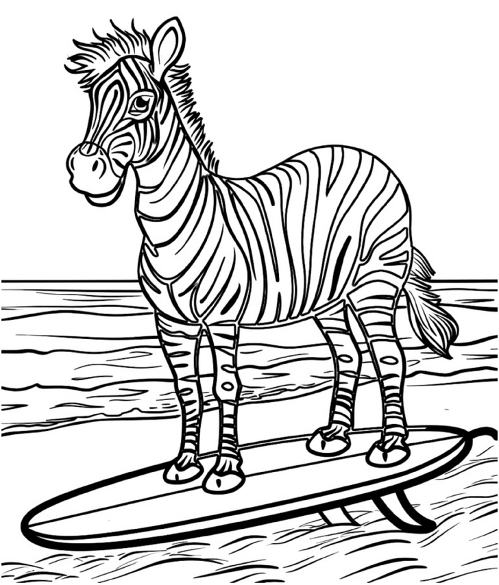 zebra-auf-surfbrett-ausmalvorlage