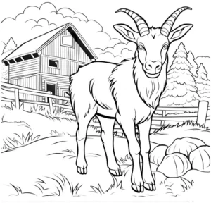 ziege-vor-bauernhaus-malen-ausmalvorlage