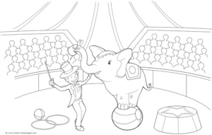 zirkusclown-elefant-ausmalvorlage