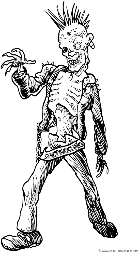 zombie-mit-punk-look-ausmalvorlage