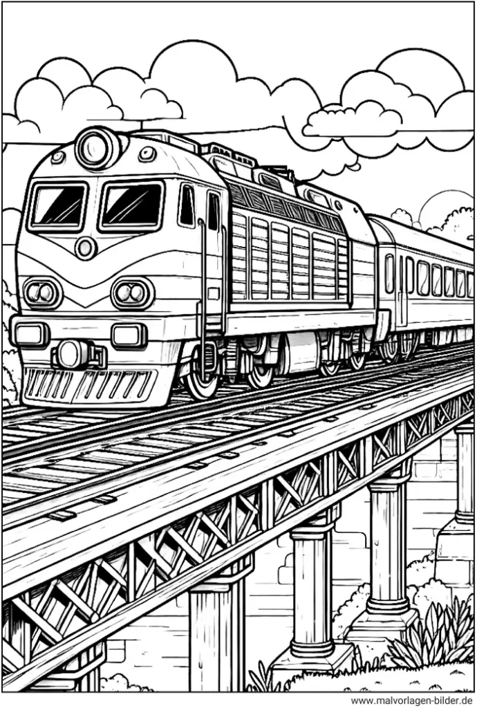 zug-auf-einer-bruecke-ausmalvorlage