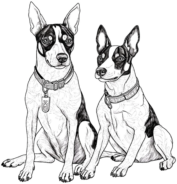 zwei-hunde-zum-ausmalen