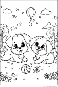 zwei-suesse-hunde-ausmalvorlage