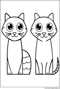 zwei-suesse-katzen-ausmalvorlage