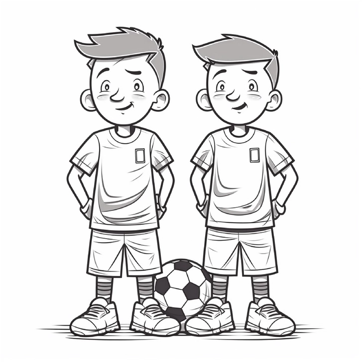 zwillingsfussballer-mit-ball